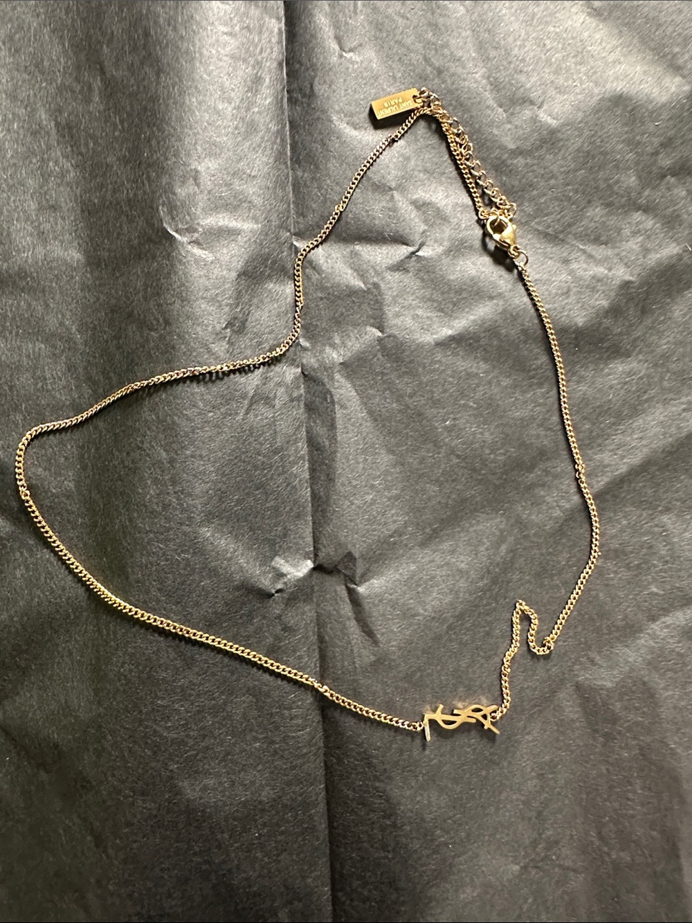 Gold Script Logo Pendant Necklace - Elegant Feminine Accent